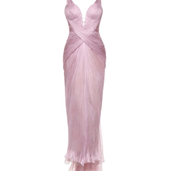 Maria Lucia Hohan “Corinna” Strapless Pleated Gown – Blush Pink – Size US 8 - Picture 3 of 10